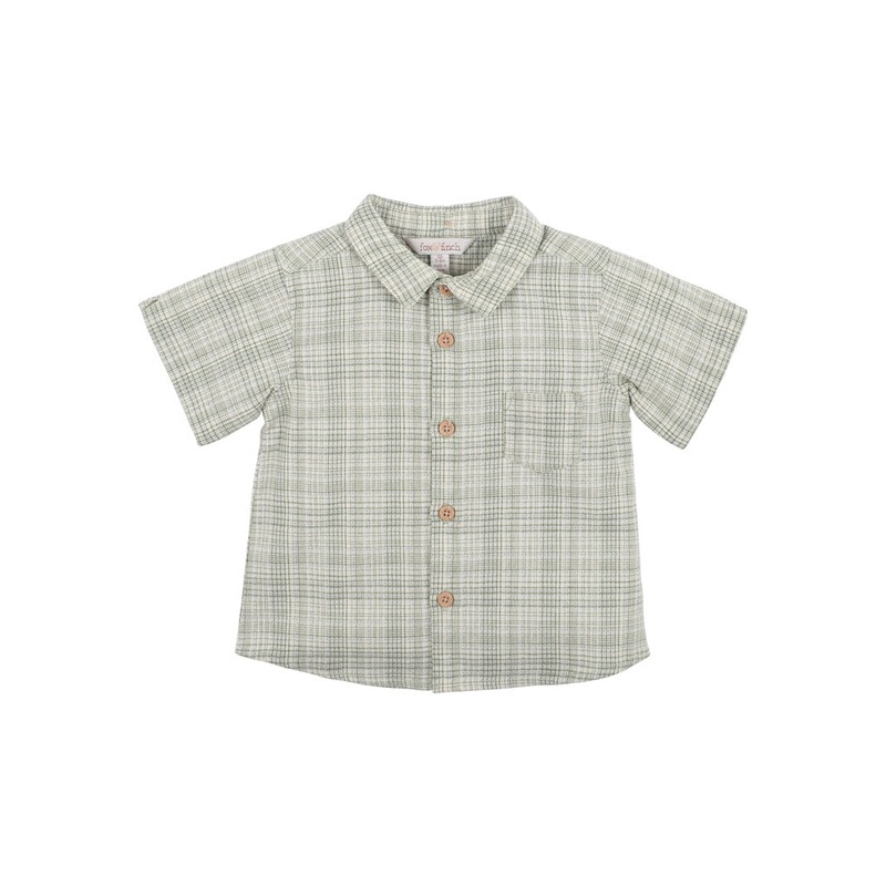 LIZARD GREEN CHECK BABY SHIRT