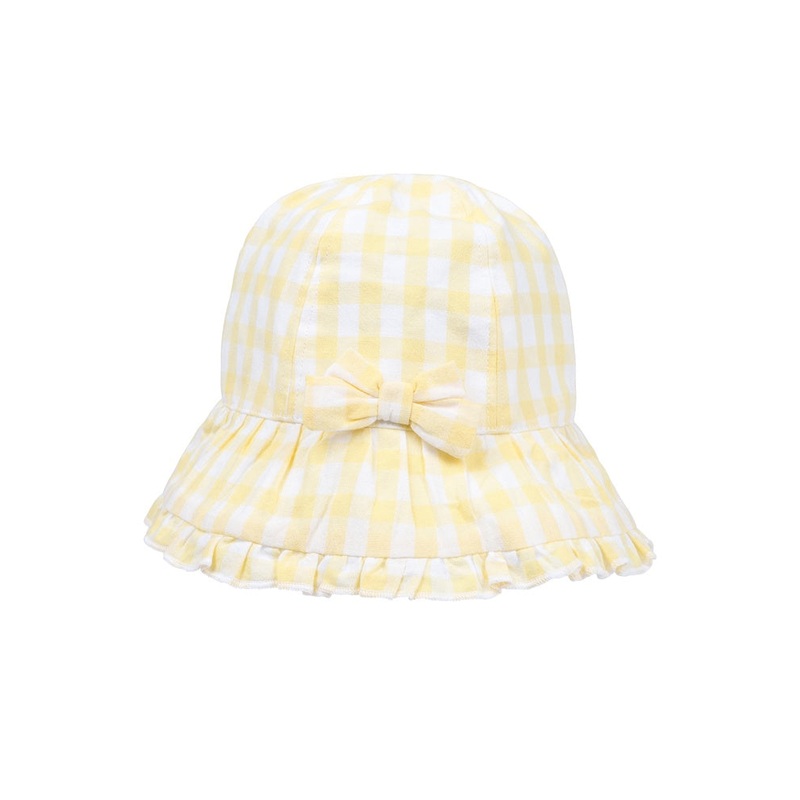 PEGGY GINGHAM LEMON GINGHAM SUN HAT