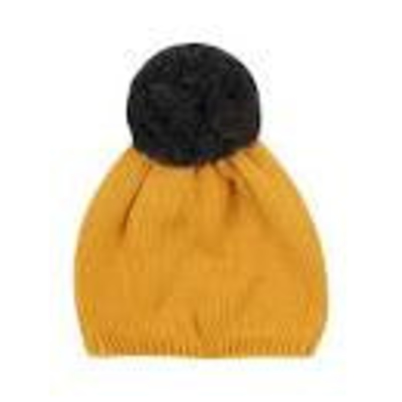 POMPOM BEANIE – MUSTARD