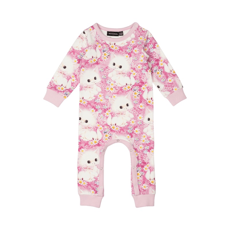 WHITE KITTEN BABY PLAYSUIT