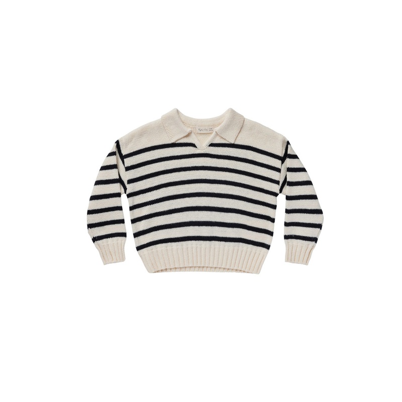 Collared Sweater || Black Stripe