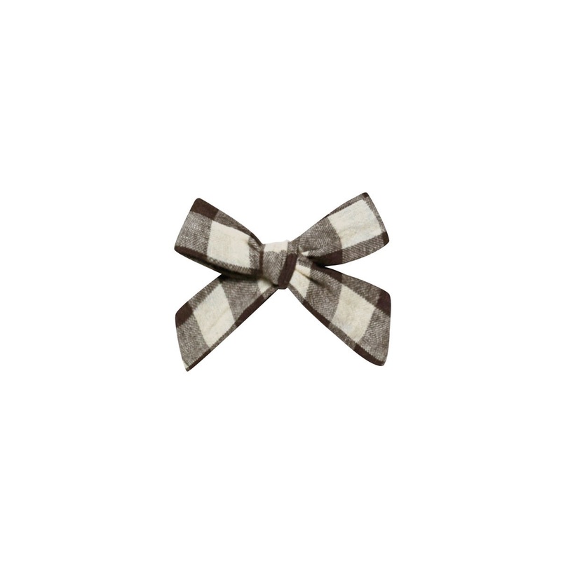 Girl Bow || Charcoal Check