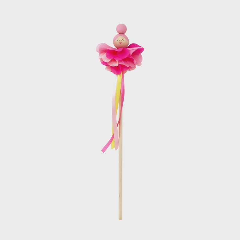 Hand Painted Wooden Bead Pixie Flower Wand
