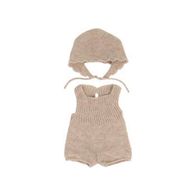 Knitted Doll Outfit 38cm – Romper & Bonnet