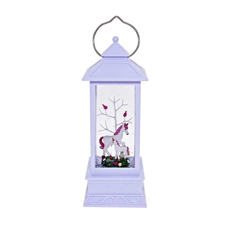White Lantern With Unicorn and Baby