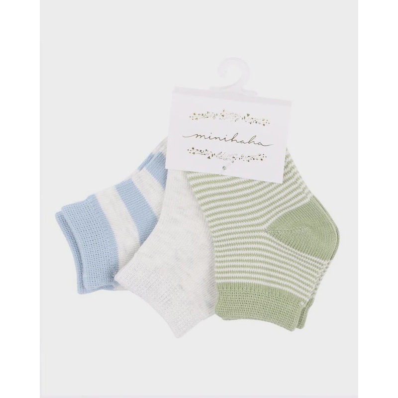 3 pk socks – blue and Green