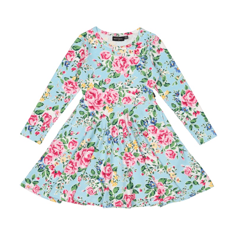 Blue Garden Waisted Dress