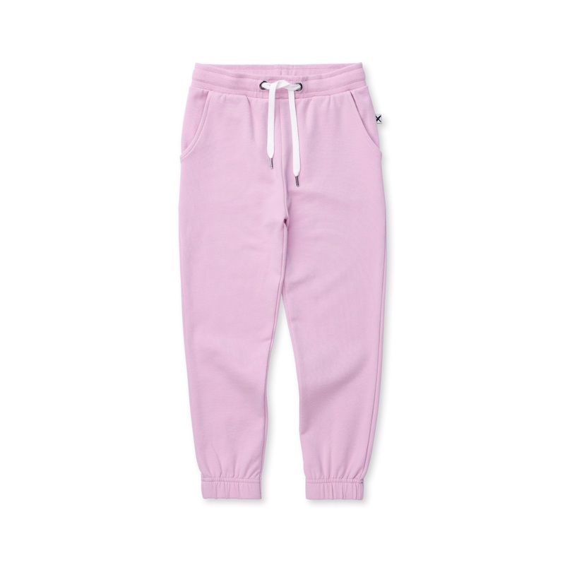 Furry Gathered Cuff Trackies – Pink
