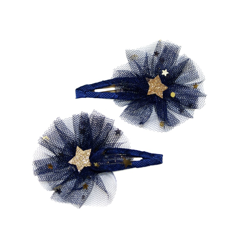 GOLD STAR TULLE ROSETTE SNAPS