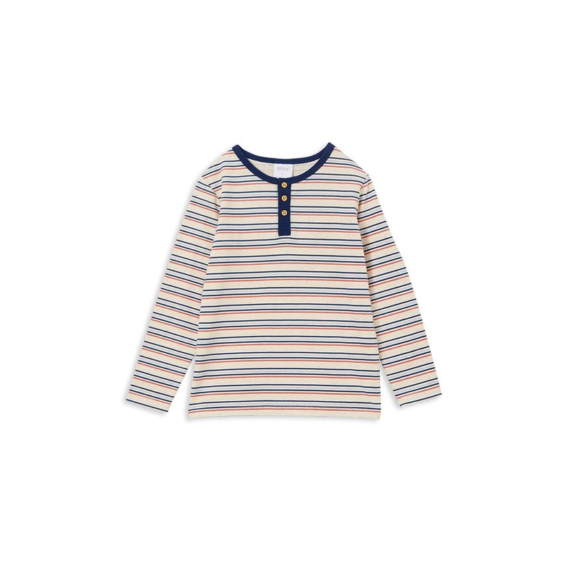 Natural Stripe Baby Henley
