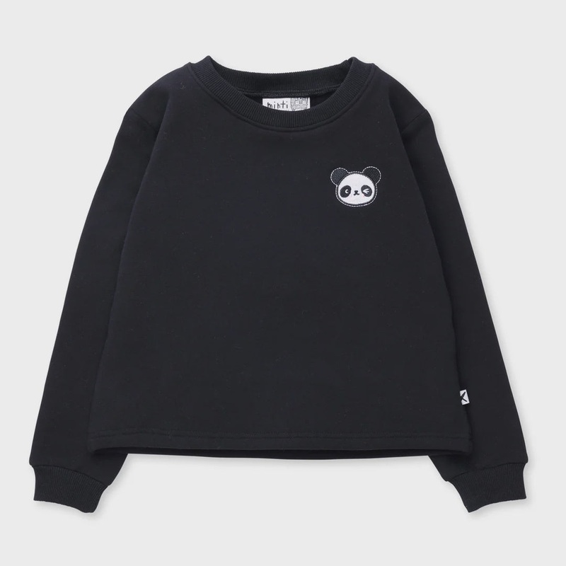 Panda Patch Furry Crew – Black