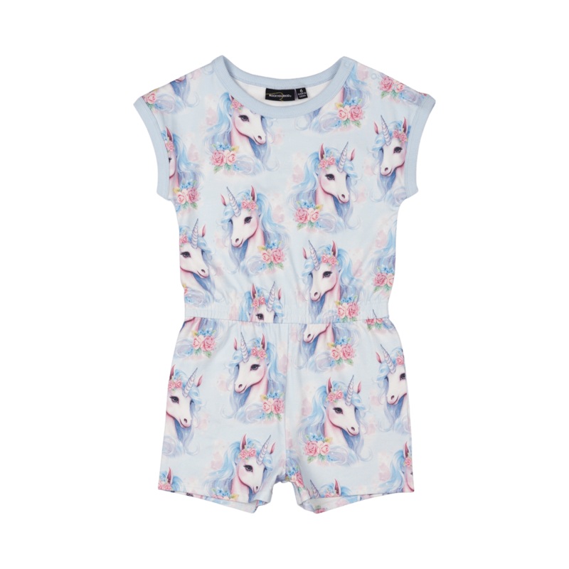 BLUE UNICORN ROMPER