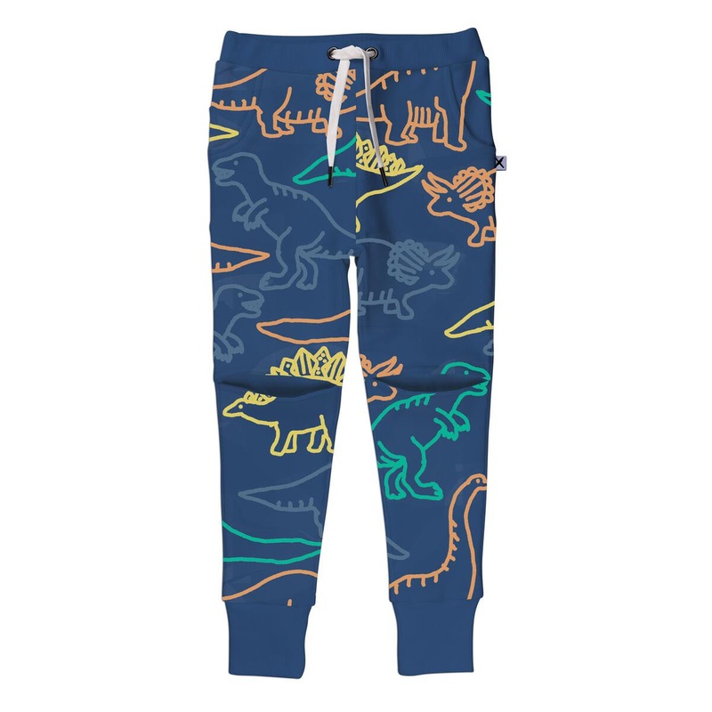 Dino Shapes Furry Trackies – Navy