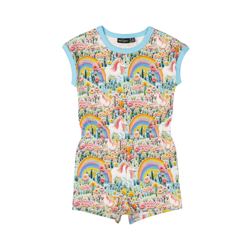EMBROIDERED UNICORNS ROMPER