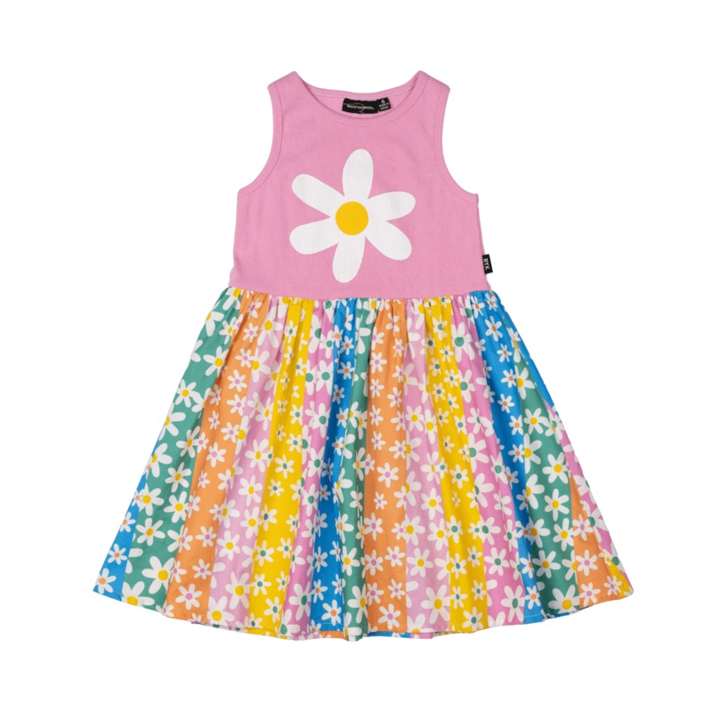 FLORAL STRIPES SINGLET DRESS