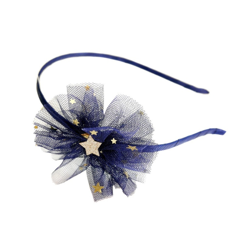 GOLD STAR TULLE ROSETTE ALICE BAND