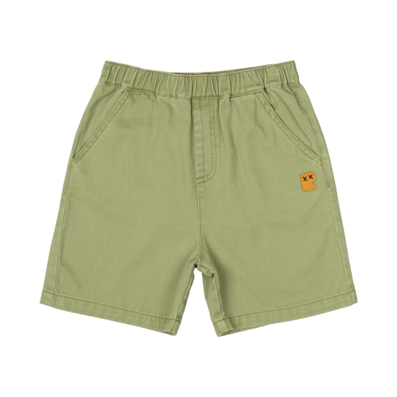 Green Wash Denim Shorts