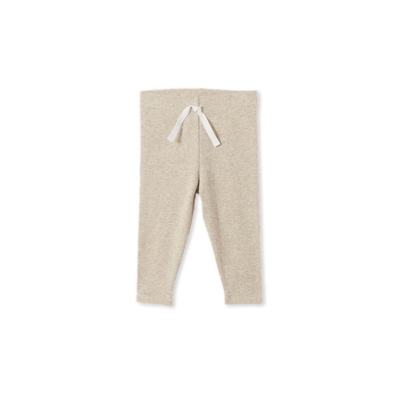 NATURAL MARLE RIB BABY PANT
