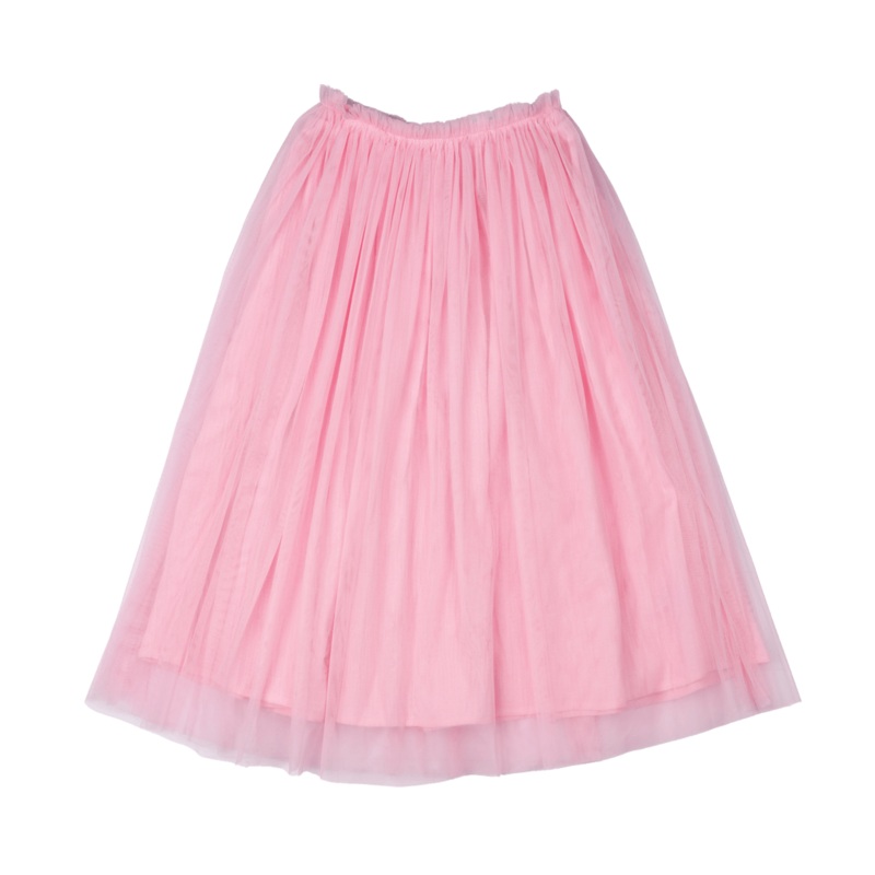 PINK TULLE OVERLAY MAXI SKIRT