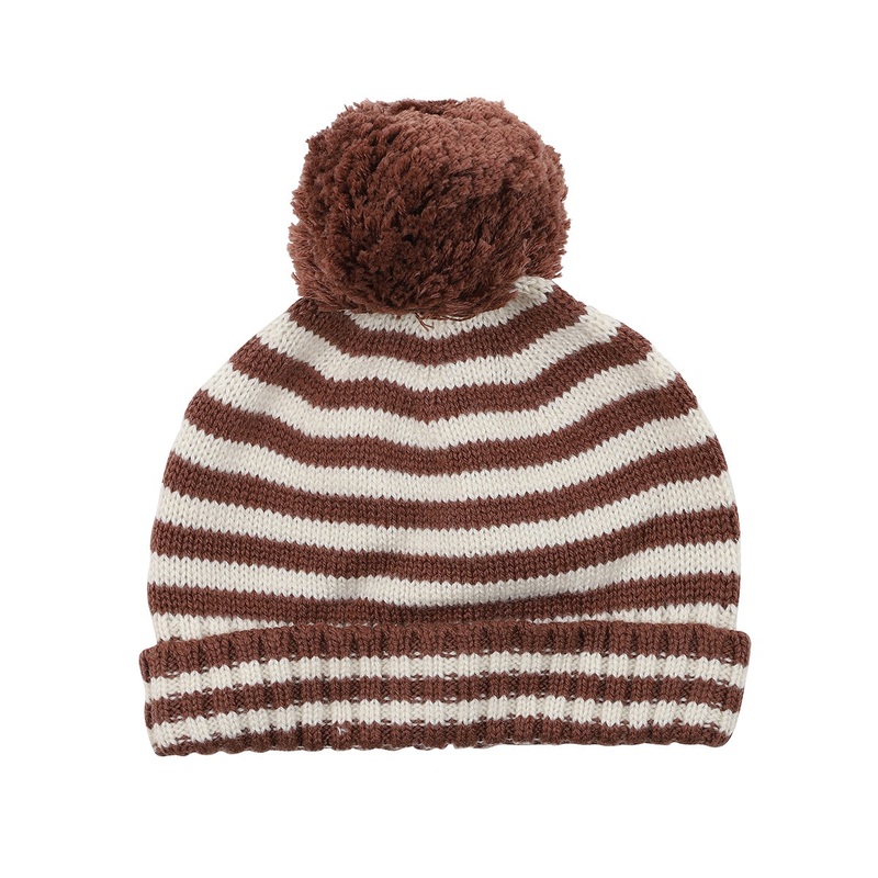RALPH STRIPE BEANIE – TOFFEE STRIPE