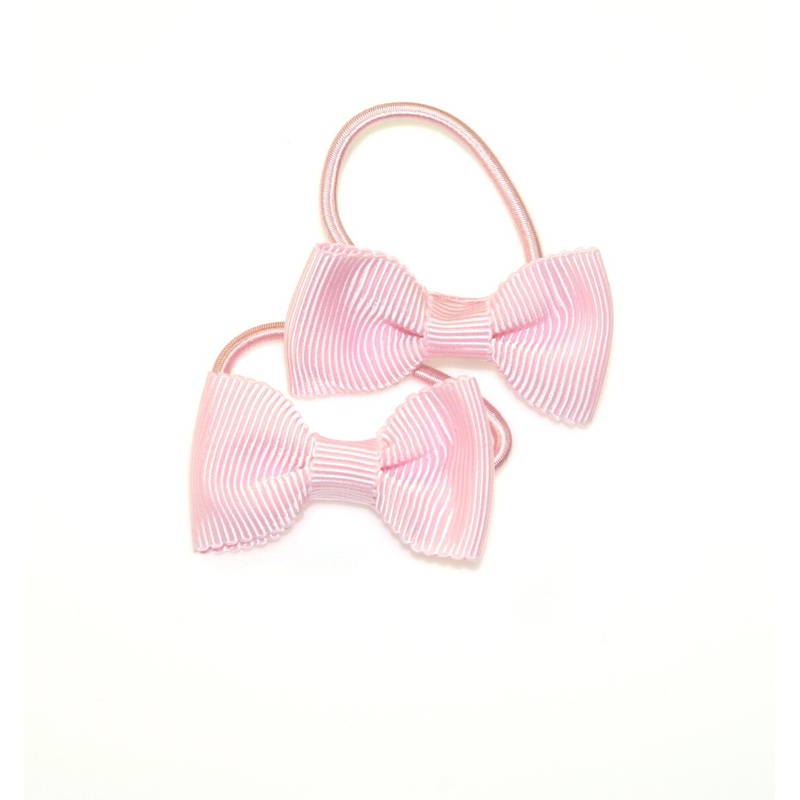 SCALLOPED EDGE GROSGRAIN BOW PONYTAILS