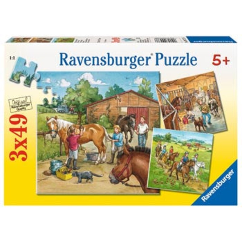 A Day with Horses Puzzle 3x49pc