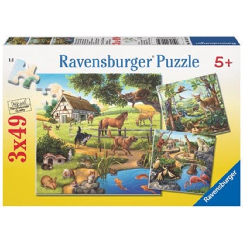 Forest Zoo & Pets Puzzle 3×49 pieces