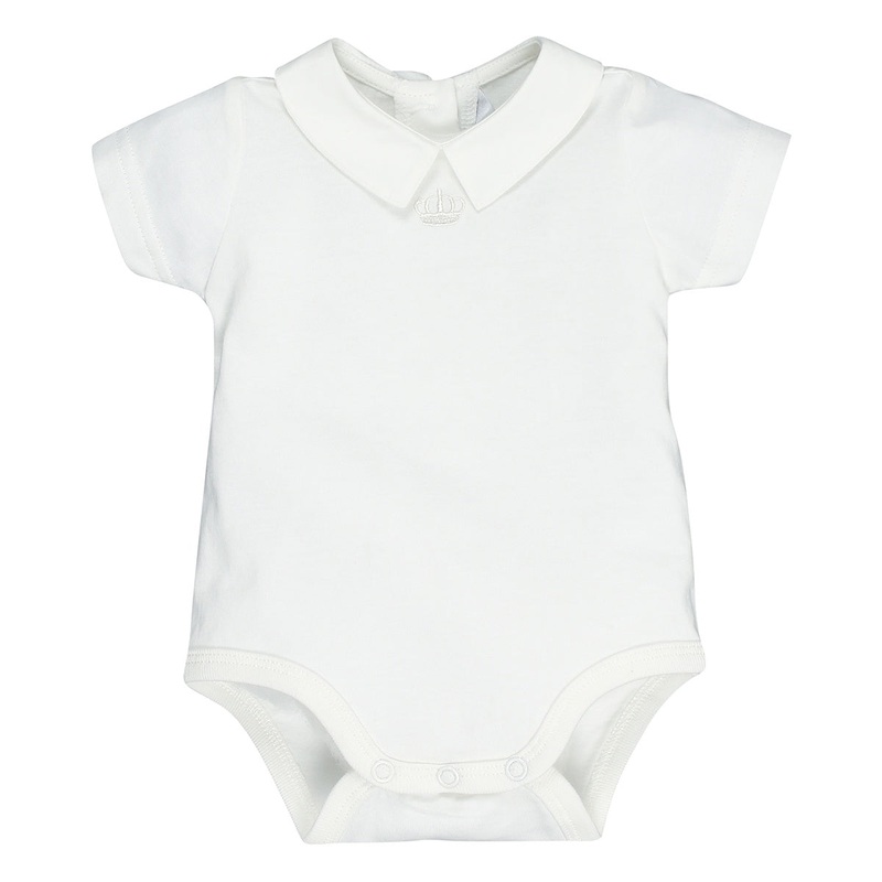 BOYS SS CROWN BODYSUIT IVORY