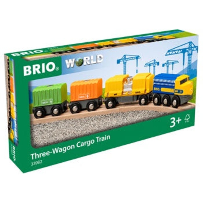 BRIO Train – Three-Wagon Cargo Train 7 pieces