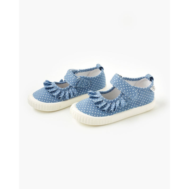 Mary Jane Frill Canvas – Spot Blue