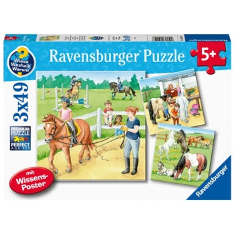 Ravensburger – A Day at the Stables Puzzle 3x49pc