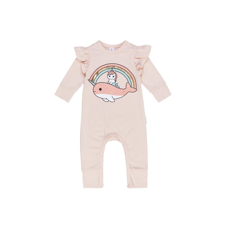 SEA FRIENDS FRILL ROMPER – PEACH