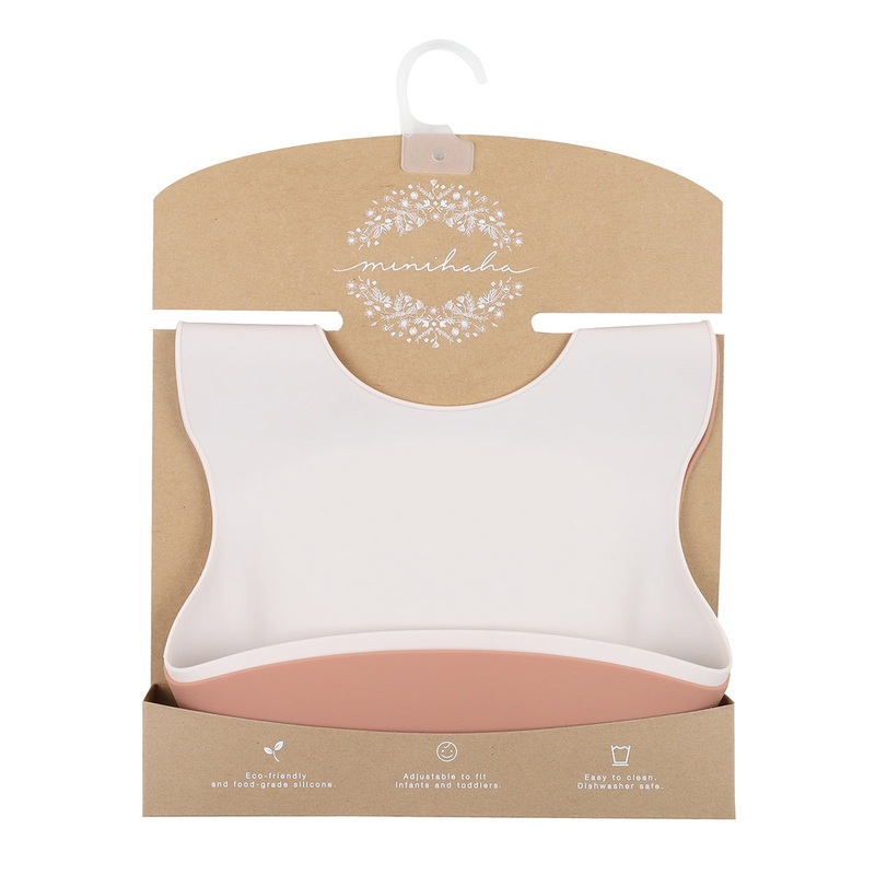 2 PACK SILICONE BIBS – GREY/BRICK
