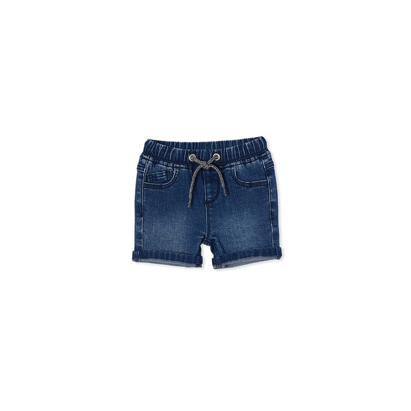 BABY KNIT DENIM SHORT – MID WASH DENIM