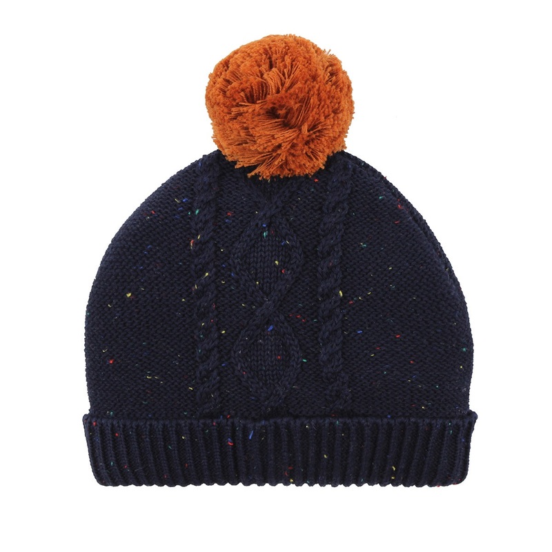BOYS CABLE BEANIE – NAVY