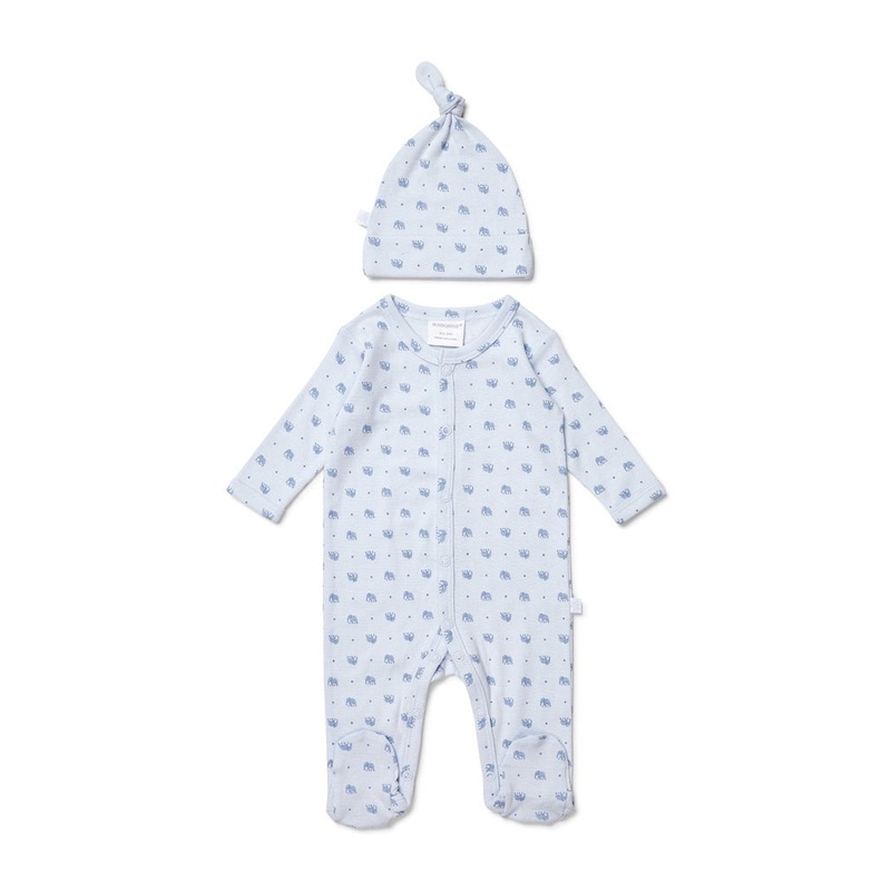 ELEPHANT STUDSUIT AND BEANIE SET