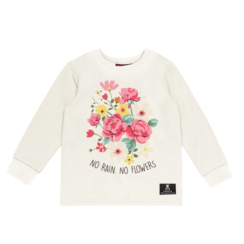 NO RAIN NO FLOWERS BABY T-SHIRT – CREAM