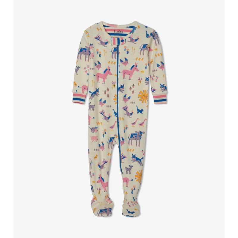 Retro Farm Organic Cotton Footed Coverall