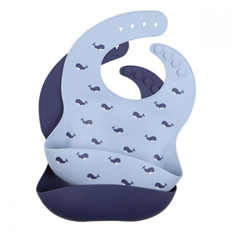 WHALE SILICONE BIBS 2 PACK
