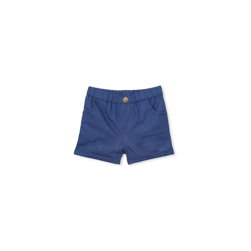 BABY LINEN SHORT INDIGO LINEN