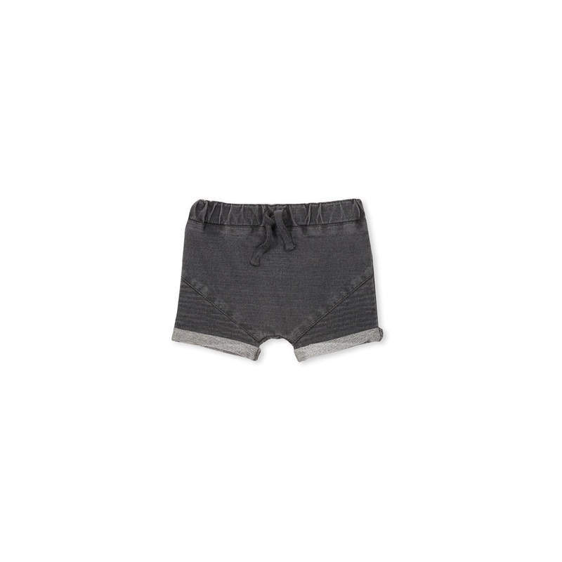 BABY STITCH TRACK SHORT WASHED GREY
