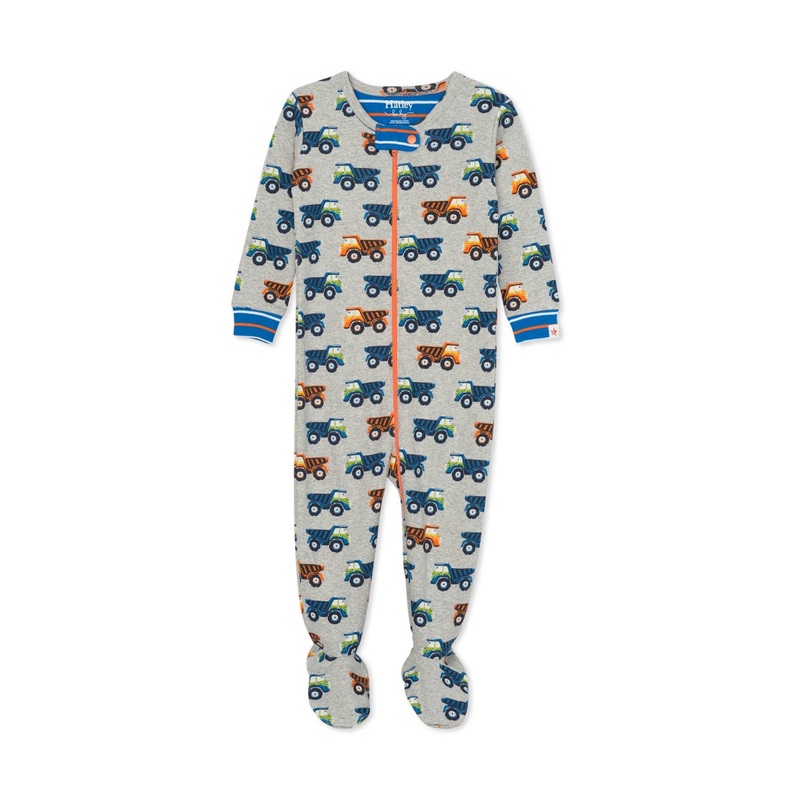 Dump Trucks Organic Cotton Footed Coverall