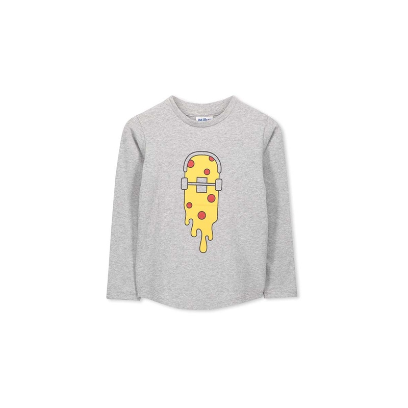 PIZZA TEE GREY MARLE