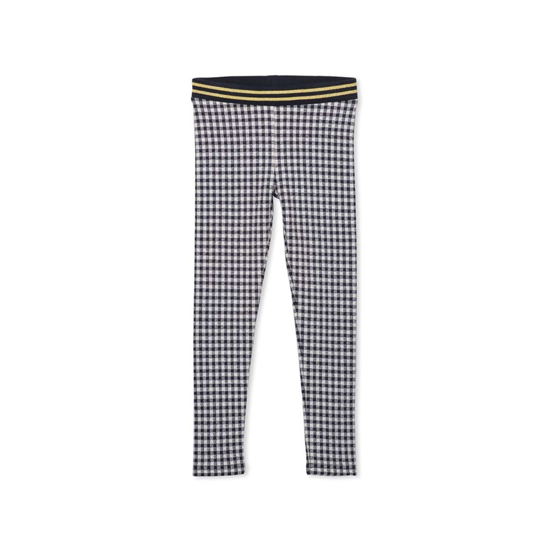 CHECK LEGGING NAVY/NATURAL