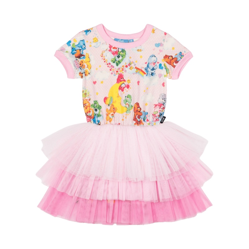FRIENDSHIP AND RAINBOWS SHORT SLEEVE CIRCUS DRESS