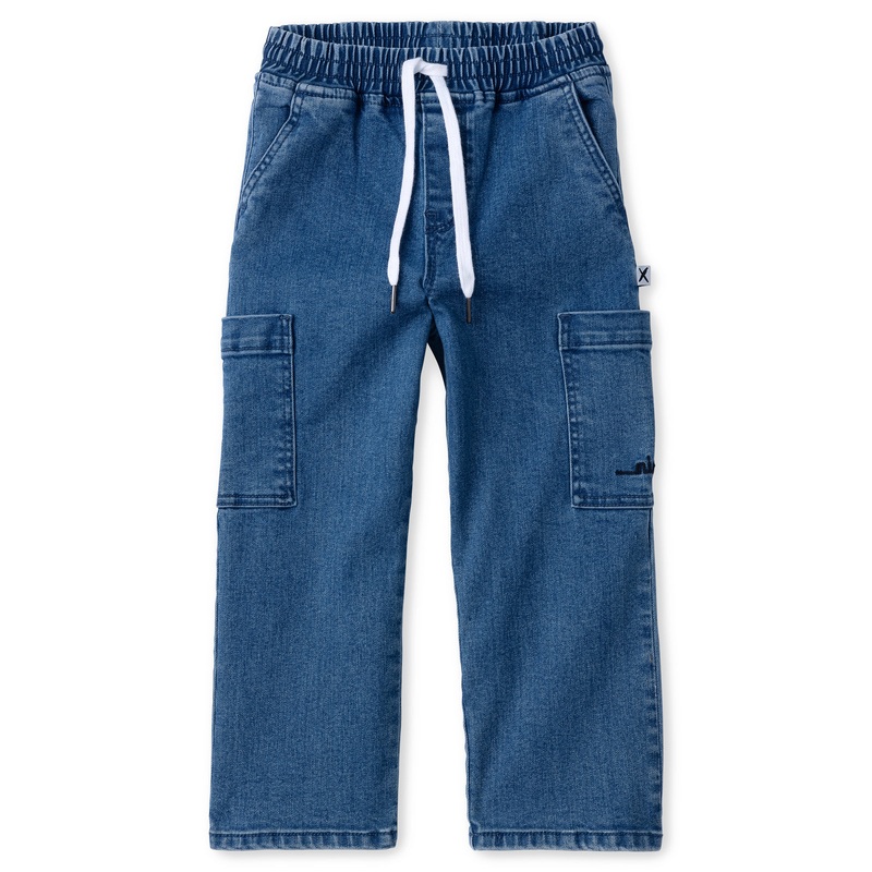 Denim Cargo Jeans – Indigo Wash