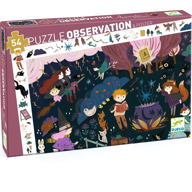 Djeco Sorcerers’ Apprentices 54 Piece Observation Jigsaw Puzzle and Poster