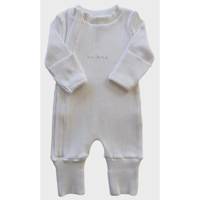 Ribbed Jumpsuit – White