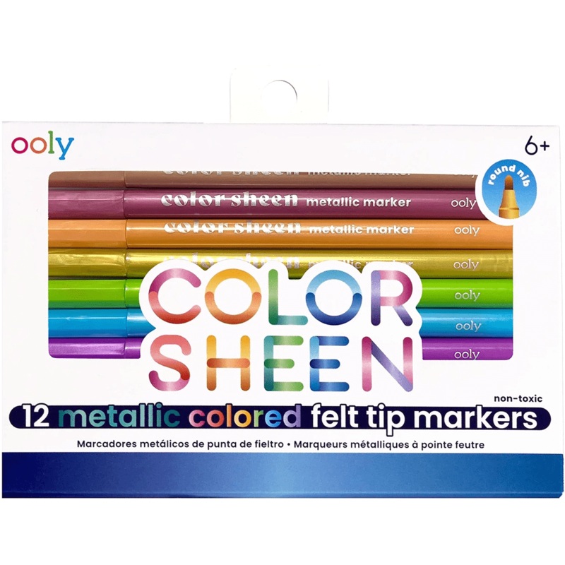 Color Sheen Metallic Felt Tip Markers – 12 pk