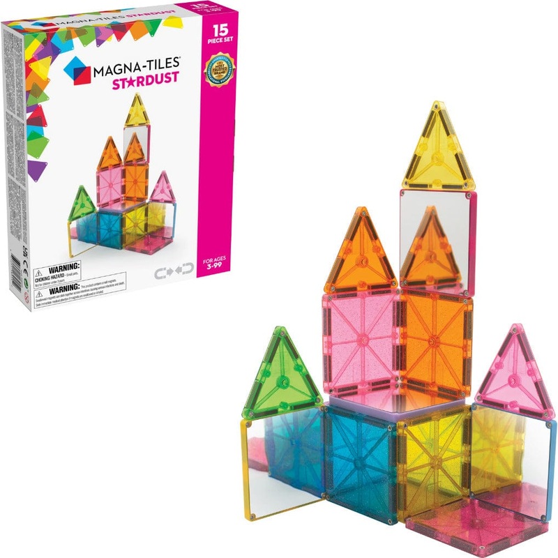 Magna Tiles Stardust 15 Piece Magnetic Construction Set